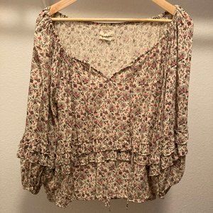 Denim & Supply Ralph Lauren Floral Off-the-Shoulder Boho Ruffle Blouse - M